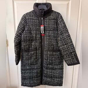 Bernardo Black Tweed Long Puffer Coat – NWT – Size M